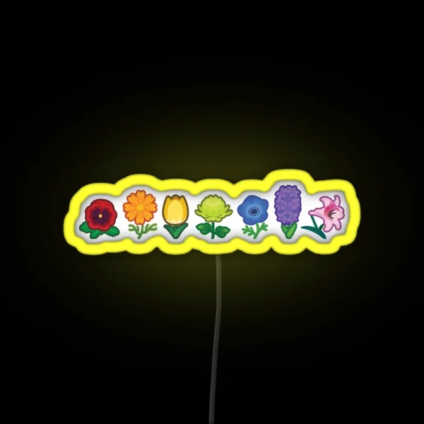 Rainbow Flower Power RGB Neon Sign