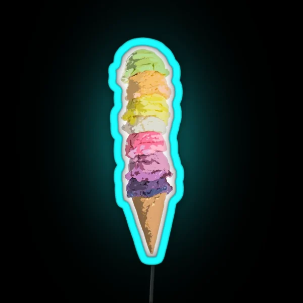 Rainbow Ice Cream RGB Neon Sign