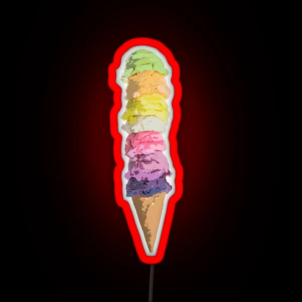 Rainbow Ice Cream RGB Neon Sign