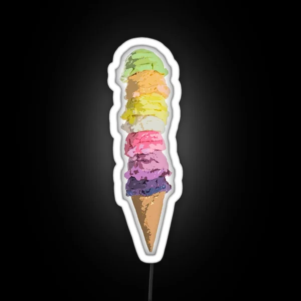 Rainbow Ice Cream RGB Neon Sign