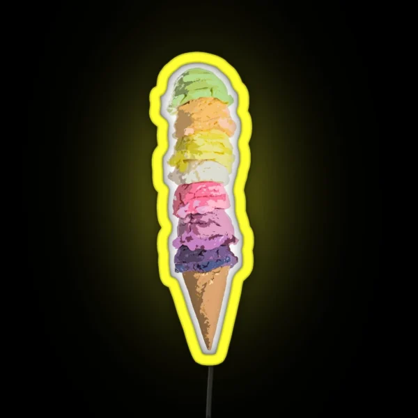 Rainbow Ice Cream RGB Neon Sign