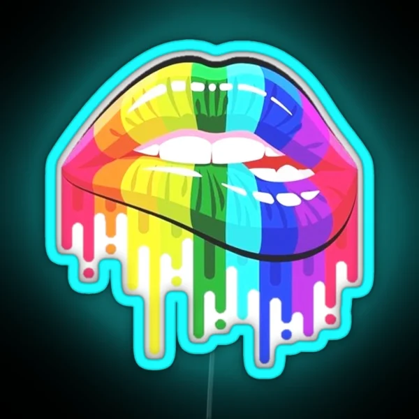 Rainbow Lips RGB Neon Sign