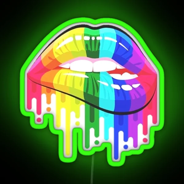 Rainbow Lips RGB Neon Sign
