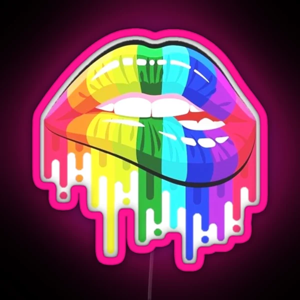 Rainbow Lips RGB Neon Sign