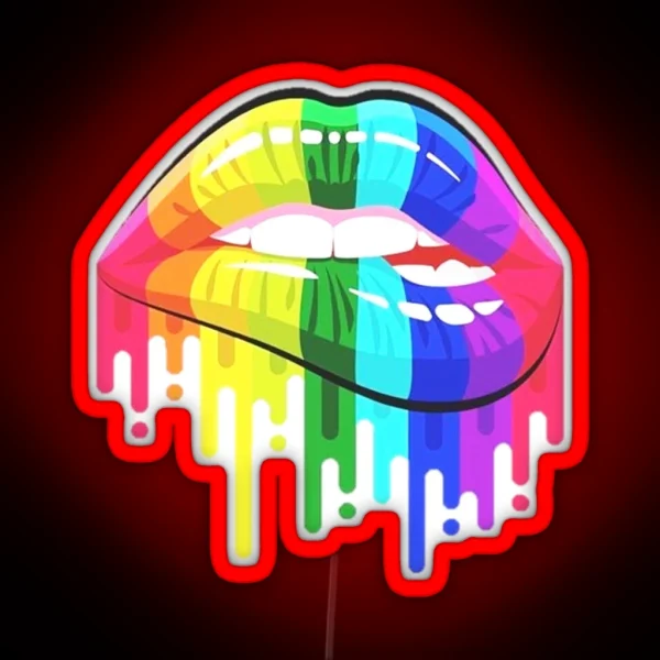 Rainbow Lips RGB Neon Sign