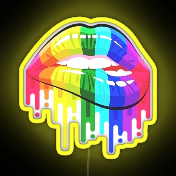 Rainbow Lips RGB Neon Sign