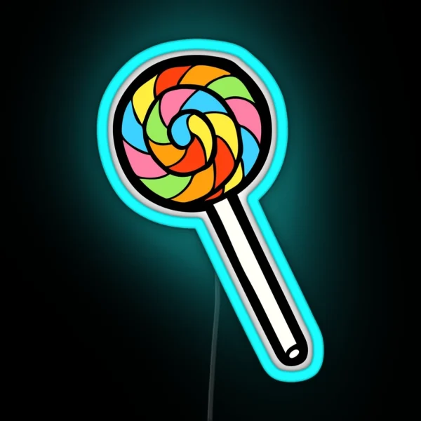 Rainbow Lollipop Pattern RGB Neon Sign