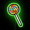 Vibrant Rainbow Lollipop Neon Sign Accent Home Decor Artwork