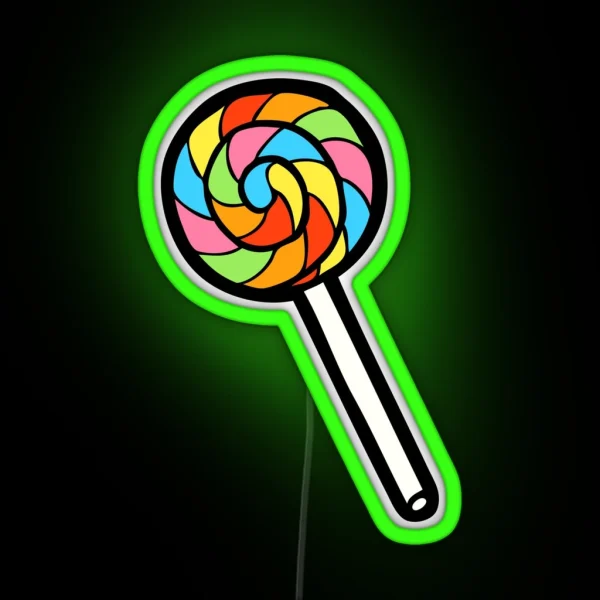 Rainbow Lollipop Pattern RGB Neon Sign