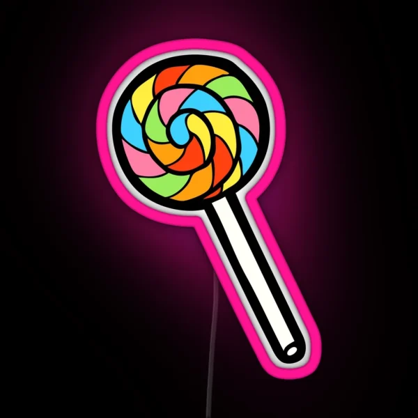 Rainbow Lollipop Pattern RGB Neon Sign