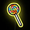 Vibrant Rainbow Lollipop Pattern RGB LED Neon Sign Display Illumination