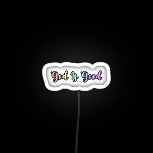 Rainbow Pastel God Is Good Design RGB Neon Sign