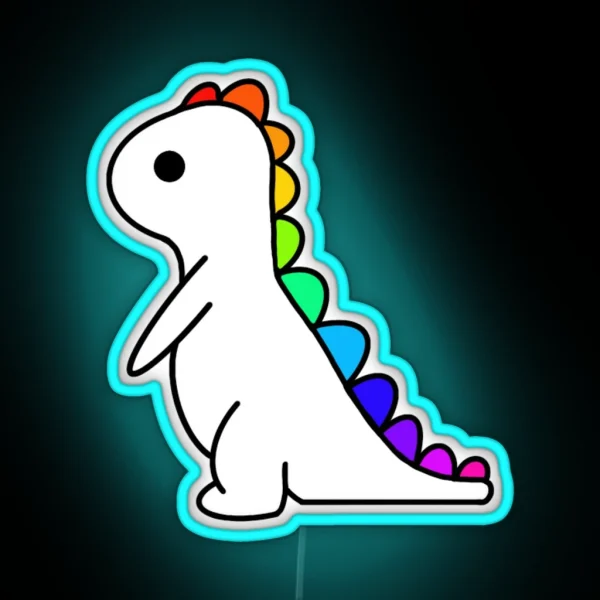 Rainbow Pride LGBTQ Dino RGB Neon Sign