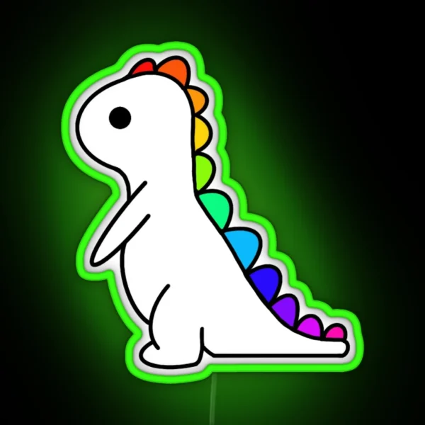 Rainbow Pride LGBTQ Dino RGB Neon Sign