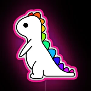 Rainbow Pride LGBTQ Dino RGB Neon Sign