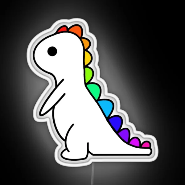Rainbow Pride LGBTQ Dino RGB Neon Sign