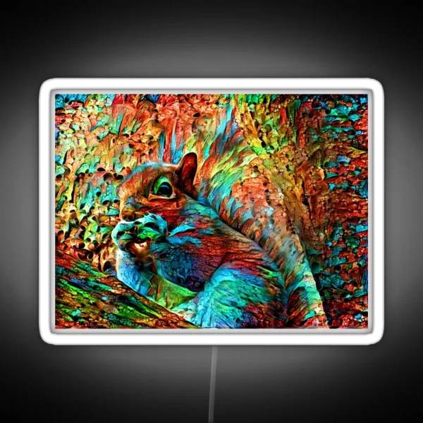 Rainbow Squirrel Abstraction RGB Neon Sign