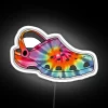 Neon Rainbow Tie-Dye Crocs with RGB Backlighted Accent Lighting Display