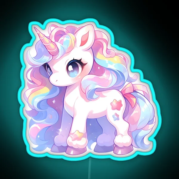 Rainbow Unicorn Kawaii Unicorn My Little Pony RGB Neon Sign