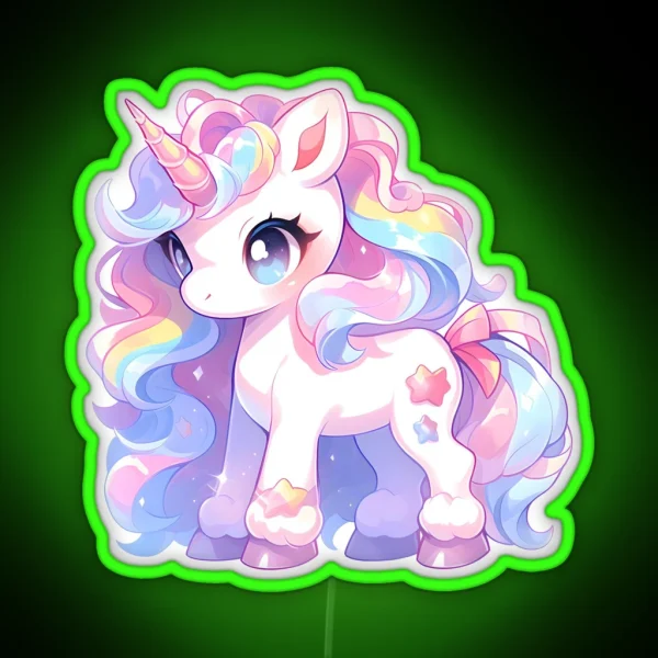 Rainbow Unicorn Kawaii Unicorn My Little Pony RGB Neon Sign