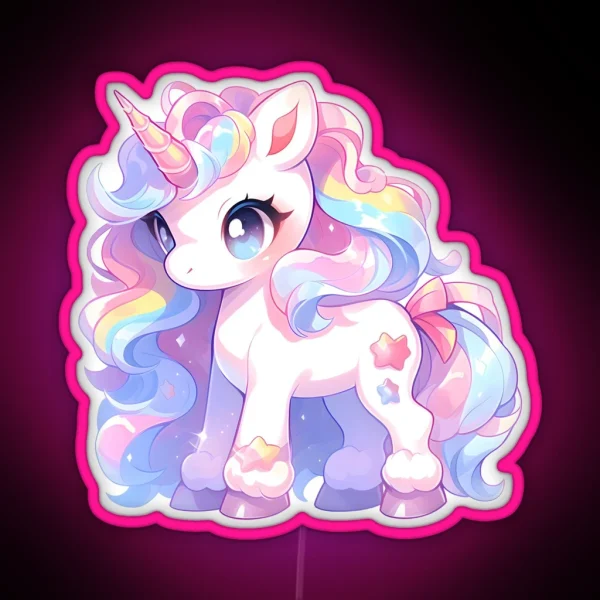 Rainbow Unicorn Kawaii Unicorn My Little Pony RGB Neon Sign