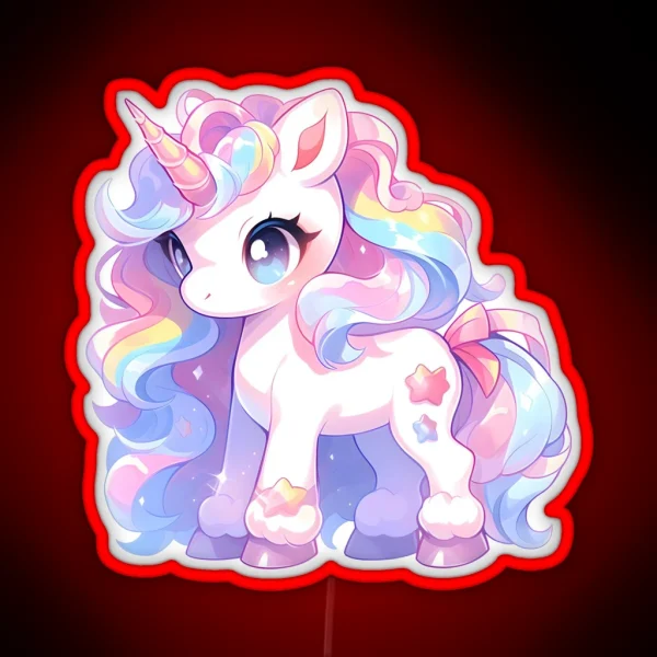 Rainbow Unicorn Kawaii Unicorn My Little Pony RGB Neon Sign