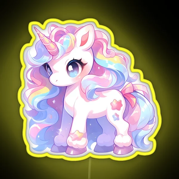 Rainbow Unicorn Kawaii Unicorn My Little Pony RGB Neon Sign