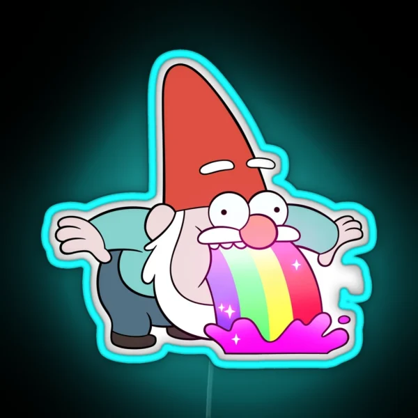 Rainbow Vomiting Gnome RGB Neon Sign