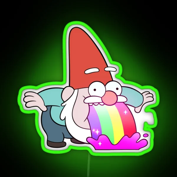 Rainbow Vomiting Gnome RGB Neon Sign