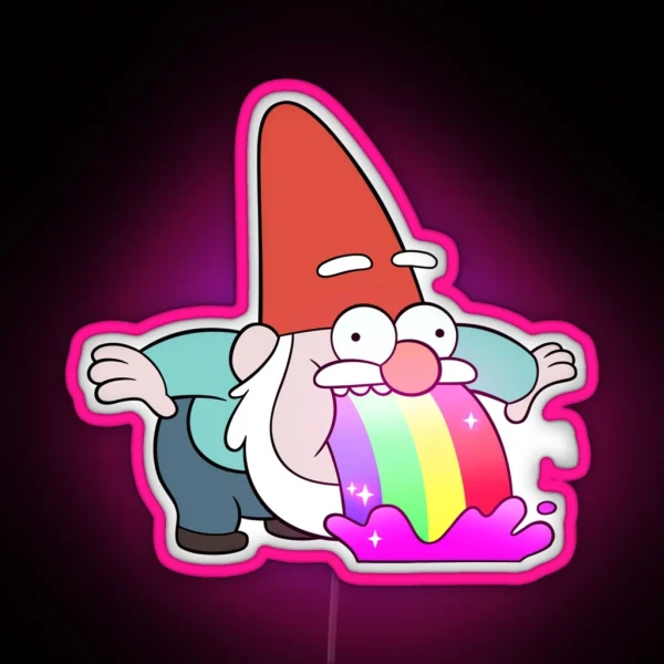 Rainbow Vomiting Gnome RGB Neon Sign