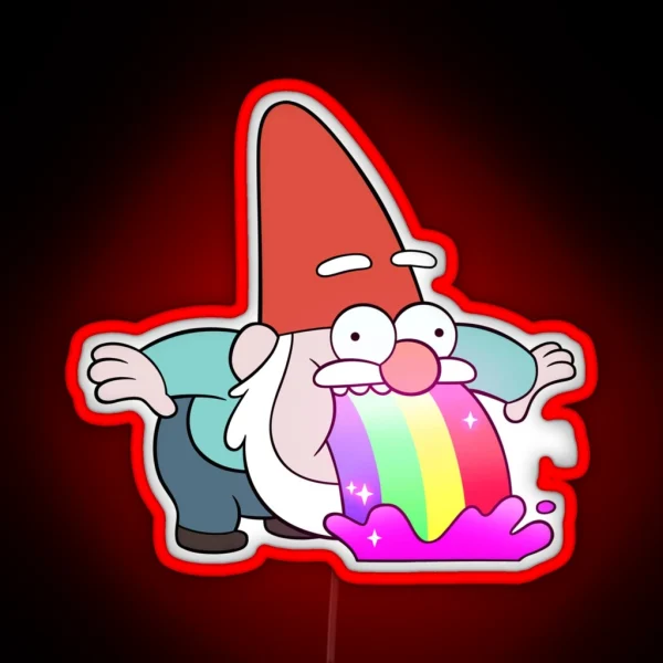 Rainbow Vomiting Gnome RGB Neon Sign