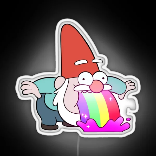 Rainbow Vomiting Gnome RGB Neon Sign
