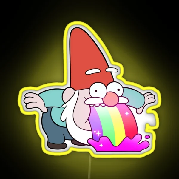 Rainbow Vomiting Gnome RGB Neon Sign