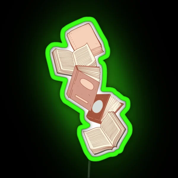 Raining Books RGB Neon Sign