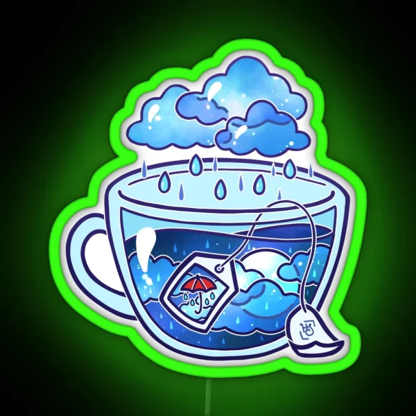 Rainy Day Tea RGB Neon Sign