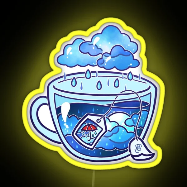 Rainy Day Tea RGB Neon Sign