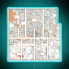 Raleigh city map outline in bold bohemian style RGB neon