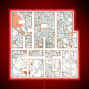 Raleigh City Map of NC in Vibrant Boho Neon Style