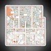 Raleigh city map art featuring vibrant Boho North Carolina neon accents.