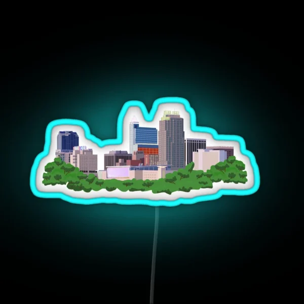 Raleigh City Skyline RGB Neon Sign
