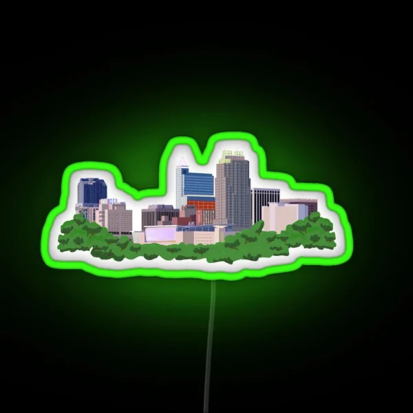 Raleigh City Skyline RGB Neon Sign