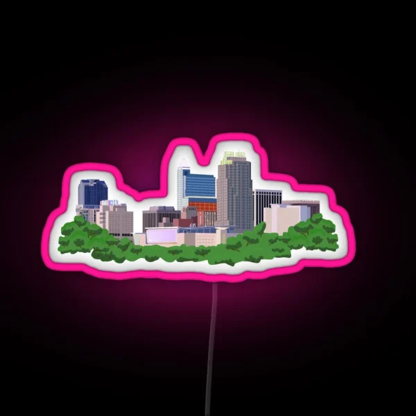 Raleigh City Skyline RGB Neon Sign