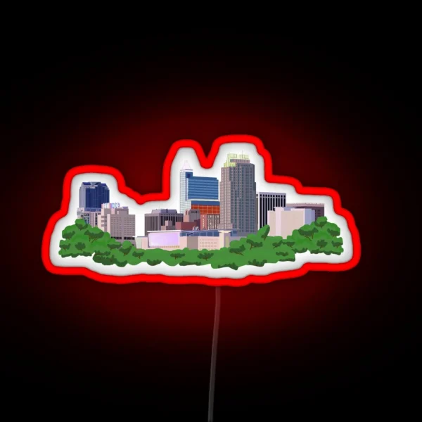 Raleigh City Skyline RGB Neon Sign