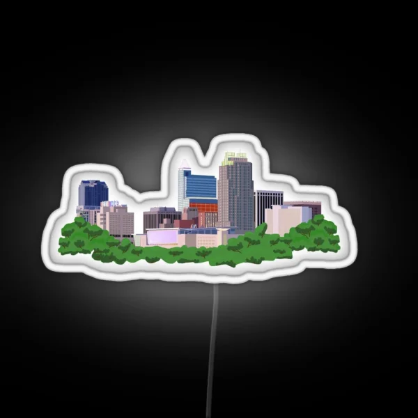 Raleigh City Skyline RGB Neon Sign