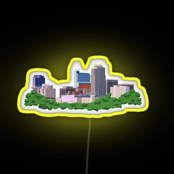 Raleigh City Skyline RGB Neon Sign