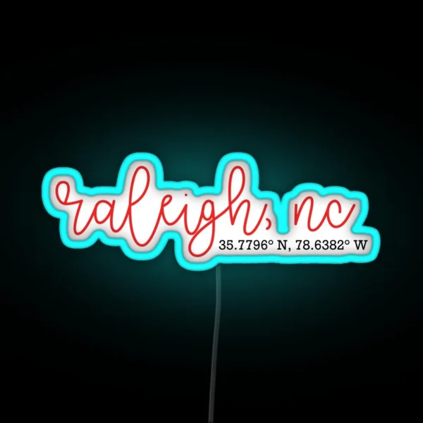 Raleigh Coordinates RGB Neon Sign