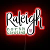 Raleigh NC City Skyline with Vibrant RGB Electric Sign Display