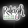 Raleigh, North Carolina City Skyline with RGB Neon Accents Sign