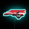 Vibrant Neon Sign of Raleigh, North Carolina City Emblem