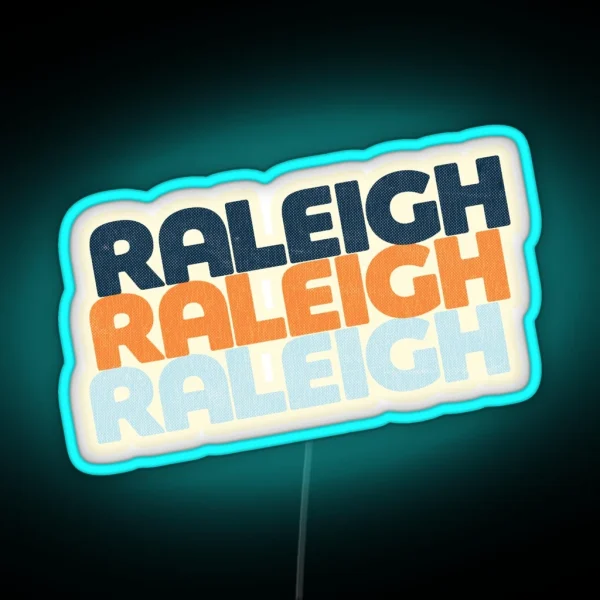 Raleigh NC Retro Stack RGB Neon Sign